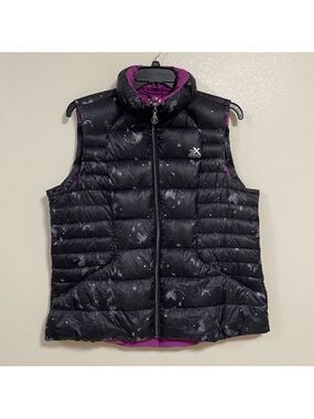ZeroXPosur Vest Women’s Size XXL Black Purple Moon space print Down puffer vest